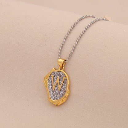 Gold Alphabet Pendant Necklace