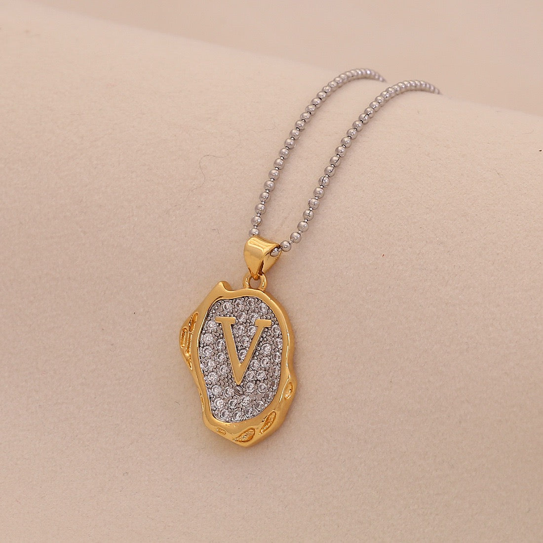 Gold Alphabet Pendant Necklace