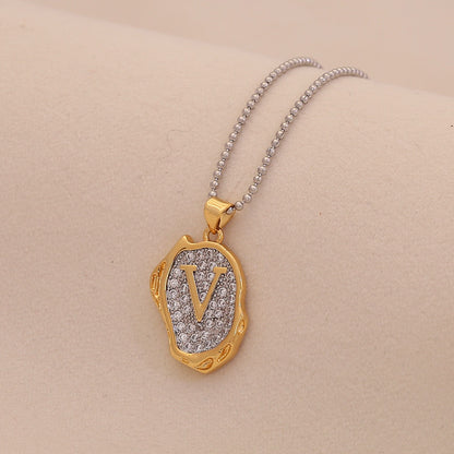 Gold Alphabet Pendant Necklace