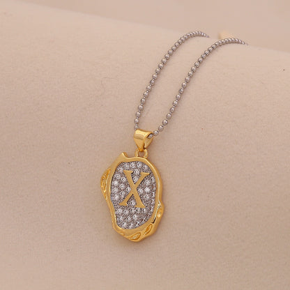 Gold Alphabet Pendant Necklace