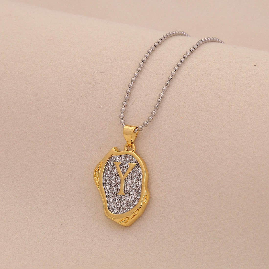 Gold Alphabet Pendant Necklace