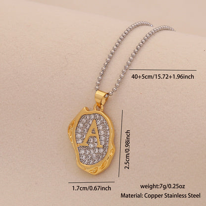 Gold Alphabet Pendant Necklace