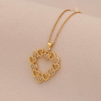 Zircon Heart Pendant Necklace