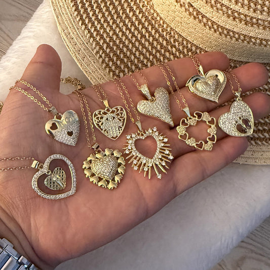 Zircon Heart Pendant Necklace