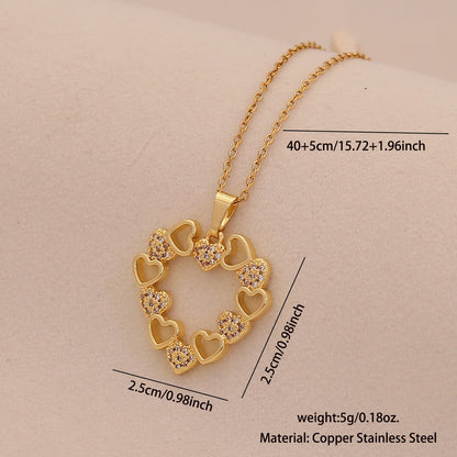 Zircon Heart Pendant Necklace