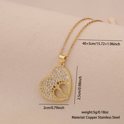 Zircon Heart Pendant Necklace