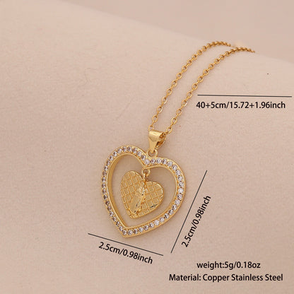 Zircon Heart Pendant Necklace