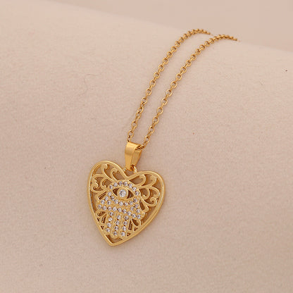 Zircon Heart Pendant Necklace