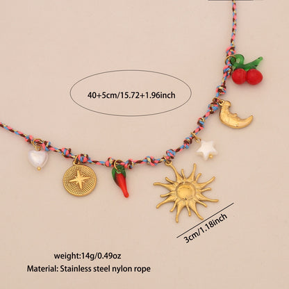 Bohemian Starfish & Seashell Woven Necklace