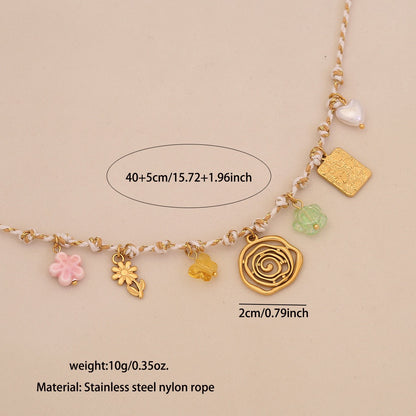 Bohemian Starfish & Seashell Woven Necklace