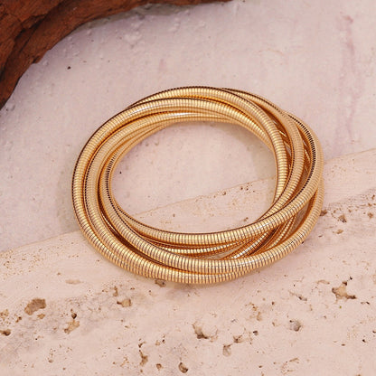 Minimalist Multilayer Metal Spring Bracelet