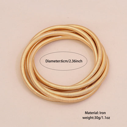 Minimalist Multilayer Metal Spring Bracelet