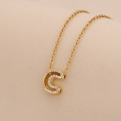 Personalised Alphabet Pendant Stainless Steel Necklace