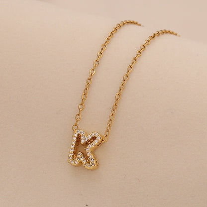 Personalised Alphabet Pendant Stainless Steel Necklace