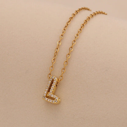 Personalised Alphabet Pendant Stainless Steel Necklace