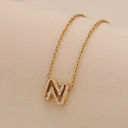 Personalised Alphabet Pendant Stainless Steel Necklace