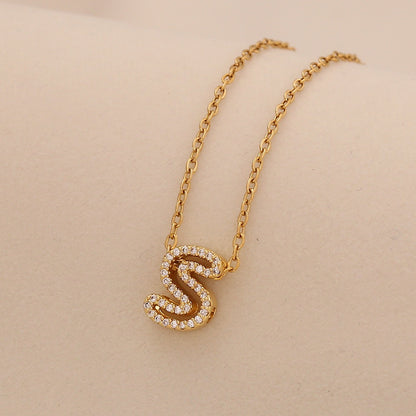 Personalised Alphabet Pendant Stainless Steel Necklace