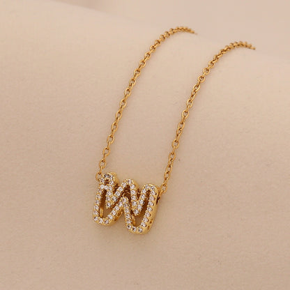 Personalised Alphabet Pendant Stainless Steel Necklace