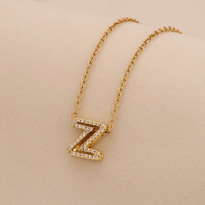 Personalised Alphabet Pendant Stainless Steel Necklace