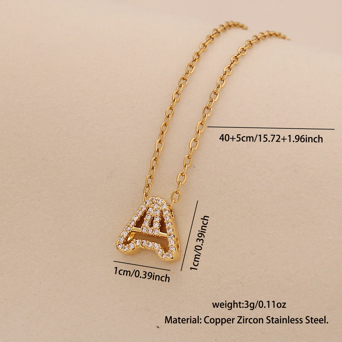 Personalised Alphabet Pendant Stainless Steel Necklace