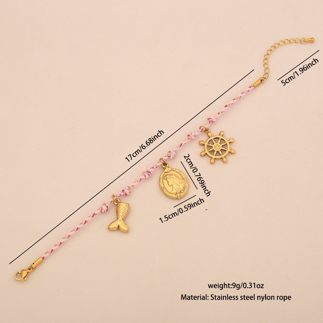 Sun, Star & Moon Woven Bracelet