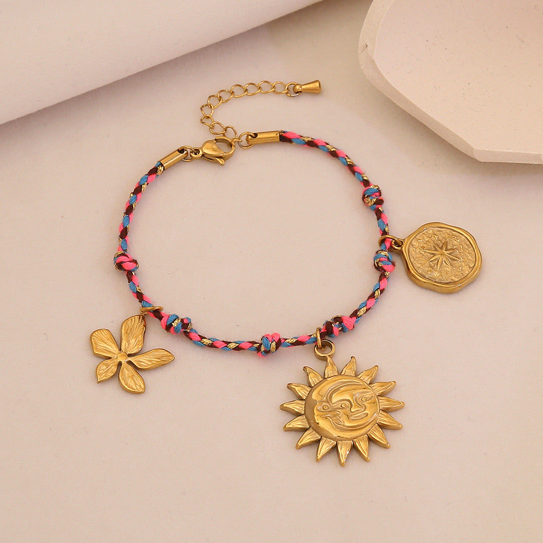 Sun, Star & Moon Woven Bracelet
