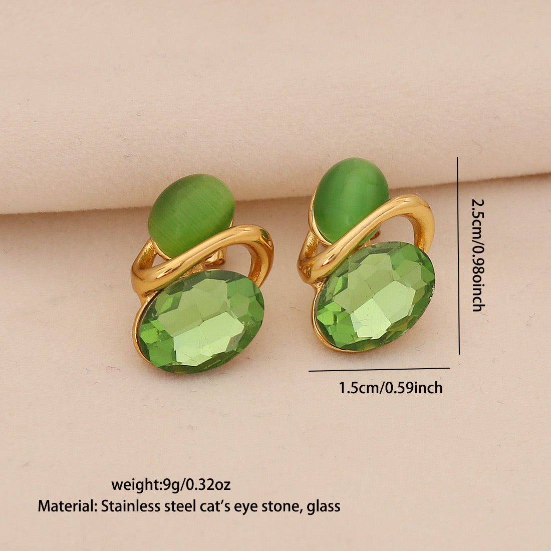 Classic Cat’s Eye Vintage Stud Earrings