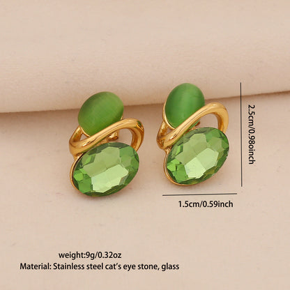 Classic Cat’s Eye Vintage Stud Earrings