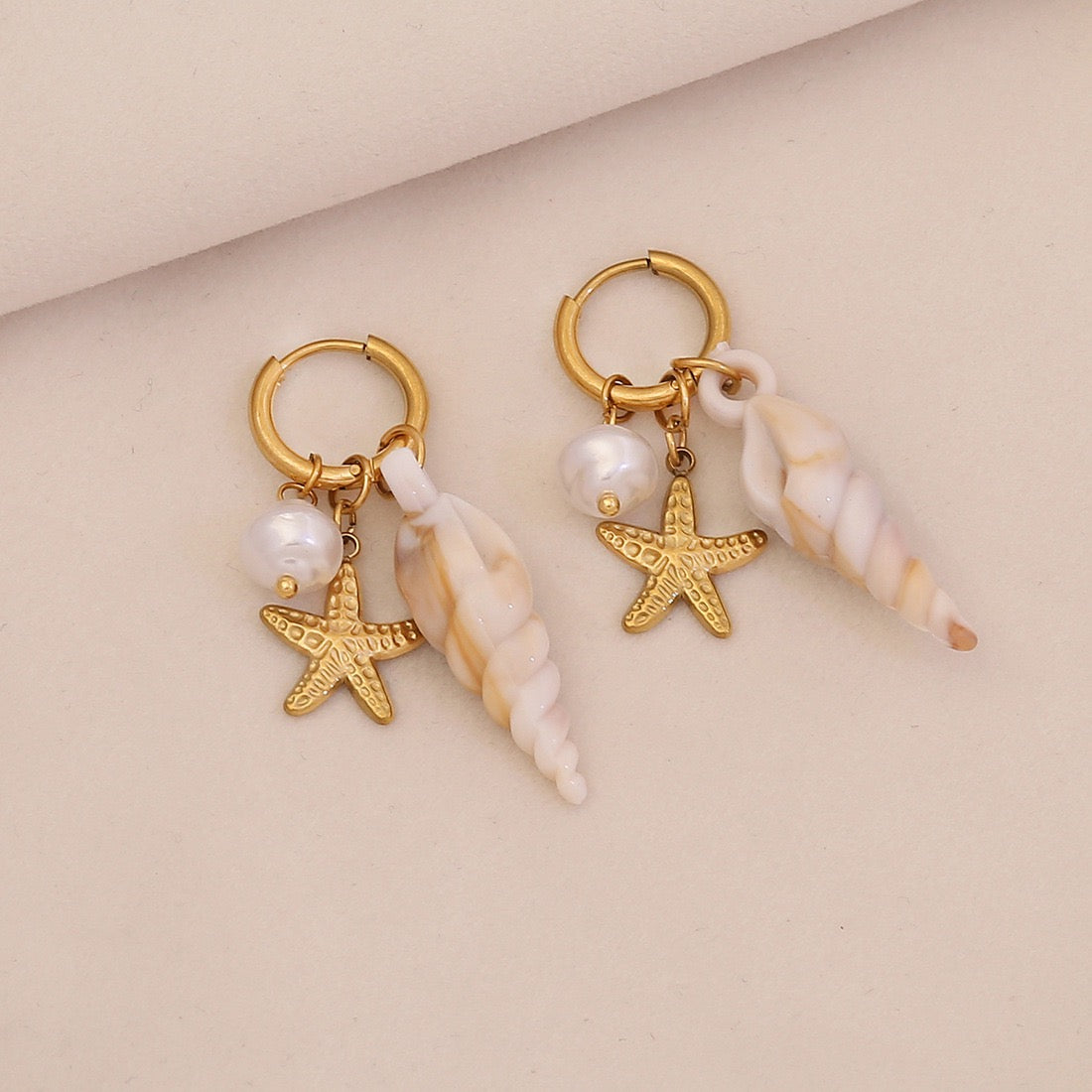 Starfish & Dolphin Beach Drop Earrings