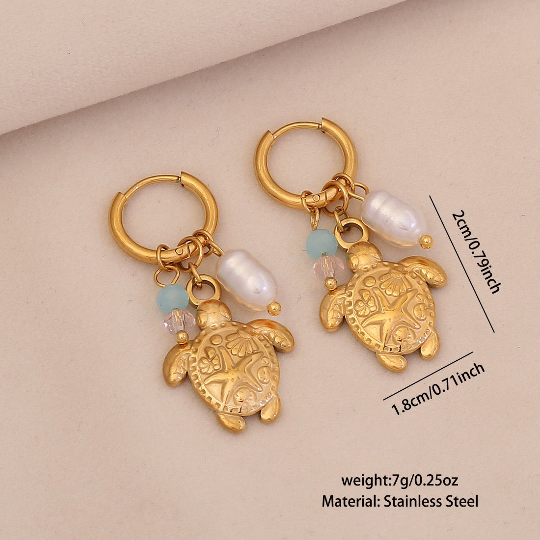 Starfish & Dolphin Beach Drop Earrings