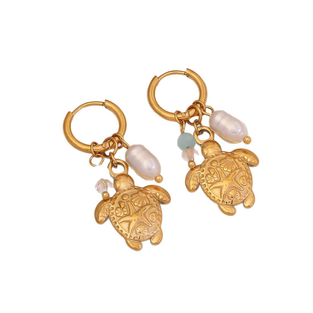 Starfish & Dolphin Beach Drop Earrings