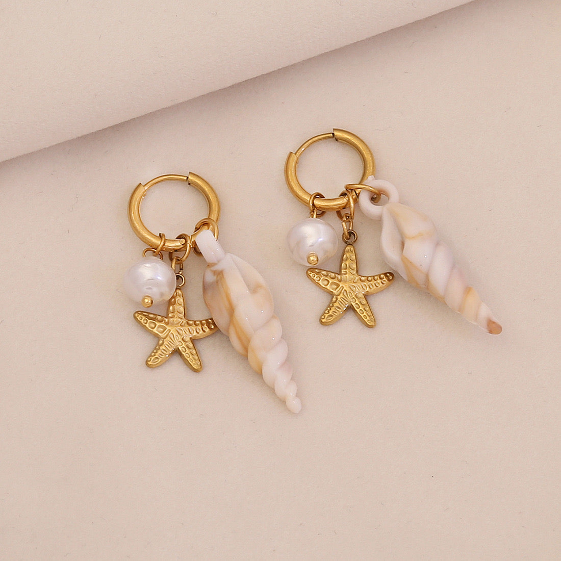 Starfish & Dolphin Beach Drop Earrings