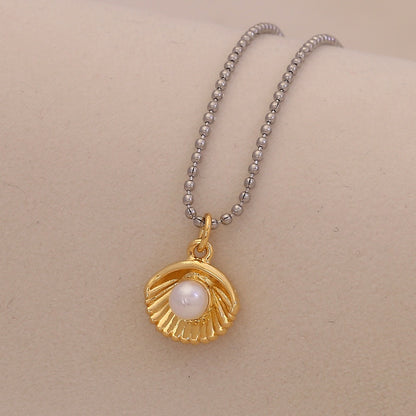 Scallop & Starfish Beach Pearl Necklace