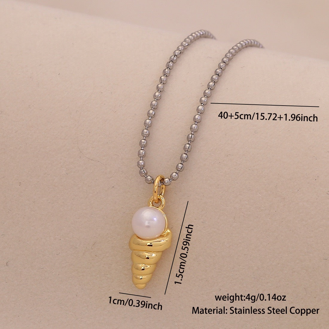 Scallop & Starfish Beach Pearl Necklace