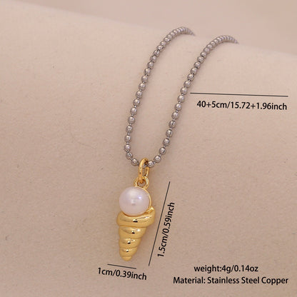 Scallop & Starfish Beach Pearl Necklace