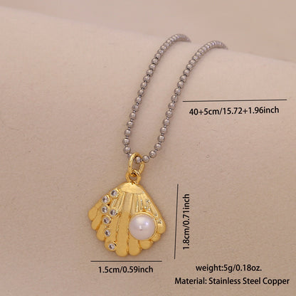 Scallop & Starfish Beach Pearl Necklace