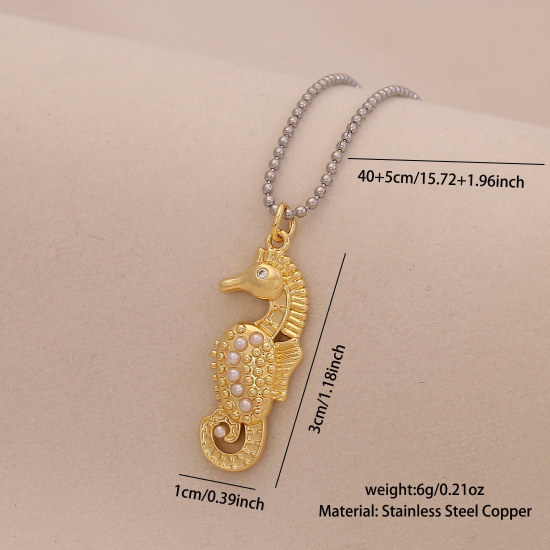 Scallop & Starfish Beach Pearl Necklace
