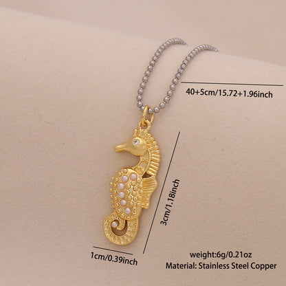 Scallop & Starfish Beach Pearl Necklace