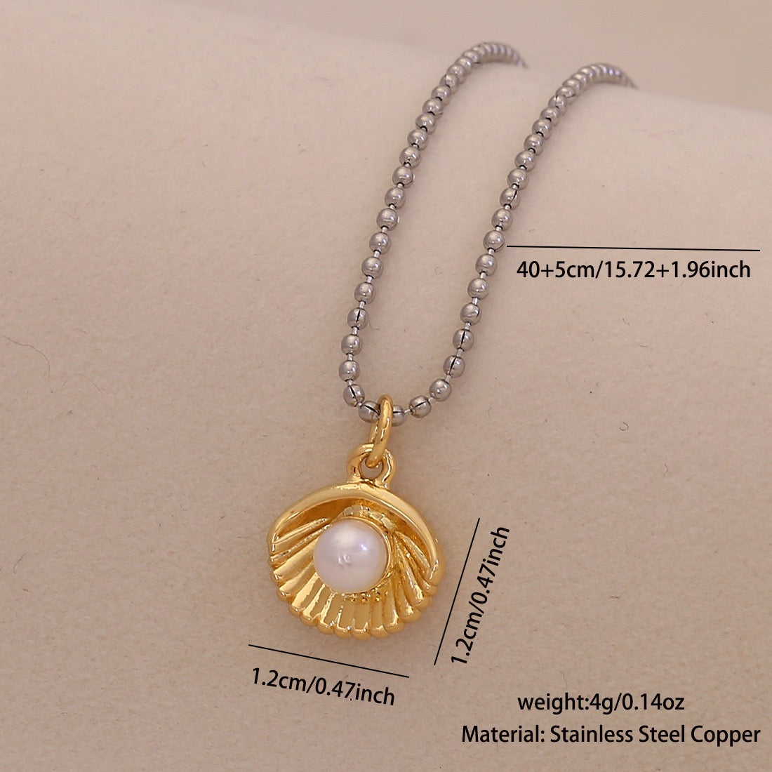 Scallop & Starfish Beach Pearl Necklace