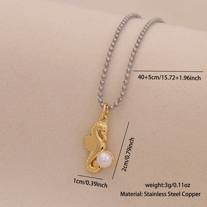 Scallop & Starfish Beach Pearl Necklace