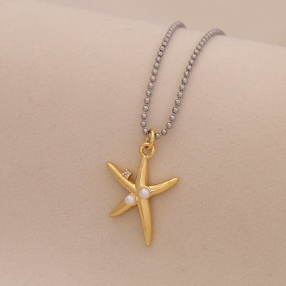 Scallop & Starfish Beach Pearl Necklace