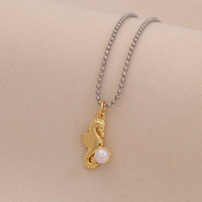 Scallop & Starfish Beach Pearl Necklace