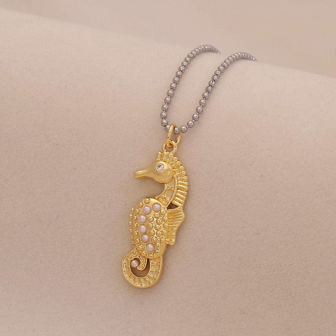 Scallop & Starfish Beach Pearl Necklace