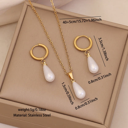 Imitation Pearl Pendant Set