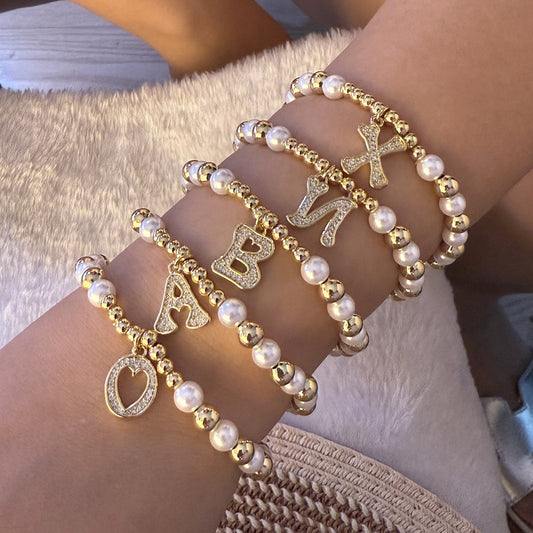 Alphabet Bead Letter Bracelet