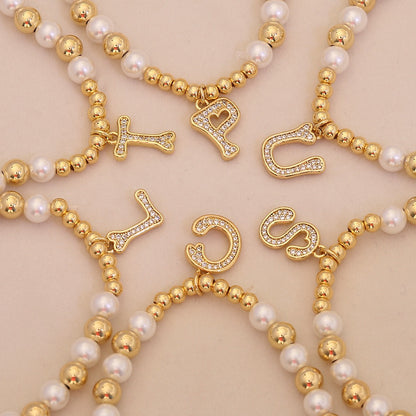 Alphabet Bead Letter Bracelet