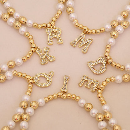 Alphabet Bead Letter Bracelet