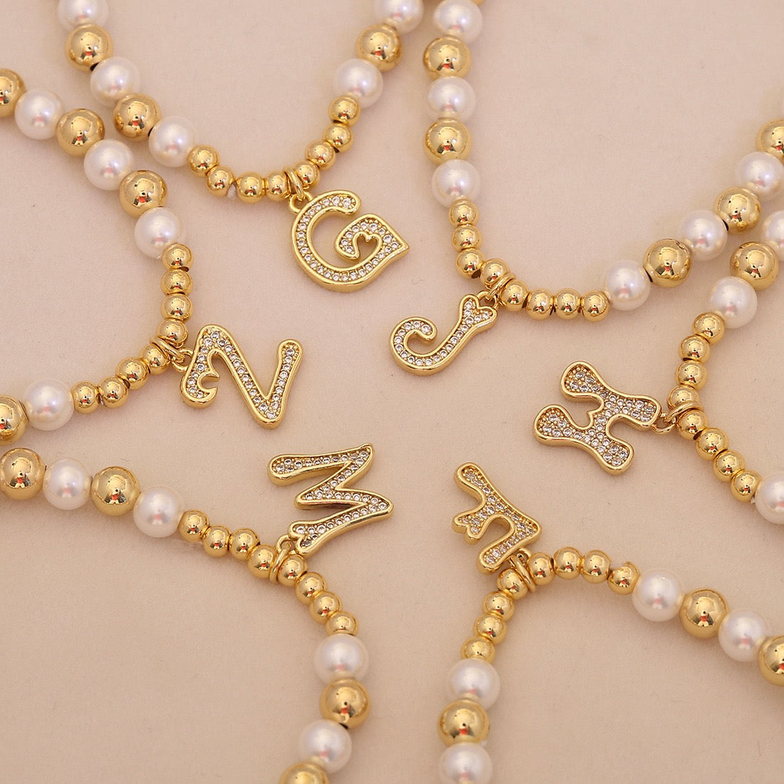 Alphabet Bead Letter Bracelet