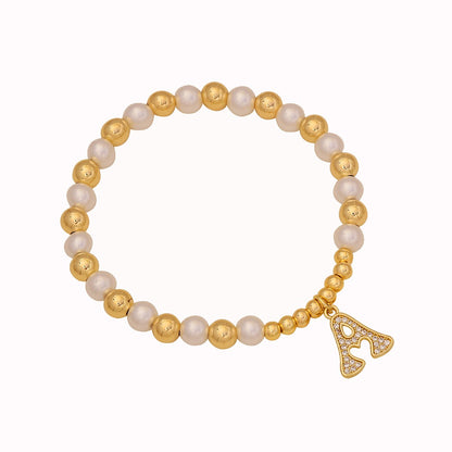 Alphabet Bead Letter Bracelet