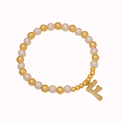 Alphabet Bead Letter Bracelet